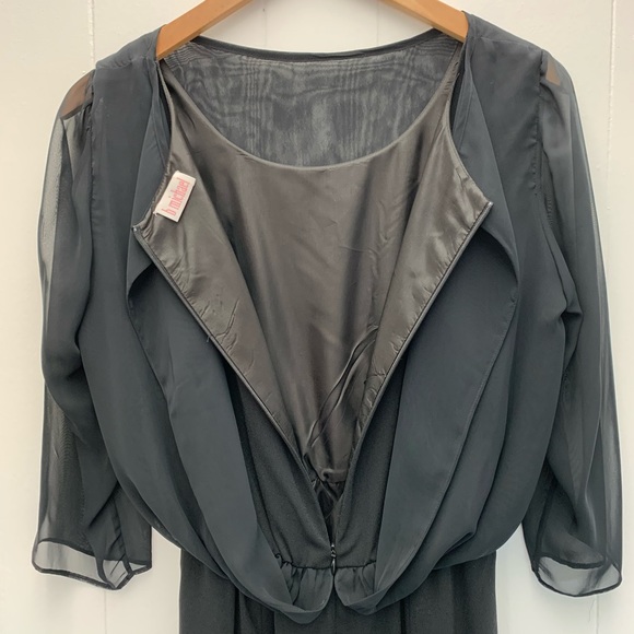 b Michael black sheer overlay midi dress 8 - Picture 8 of 10